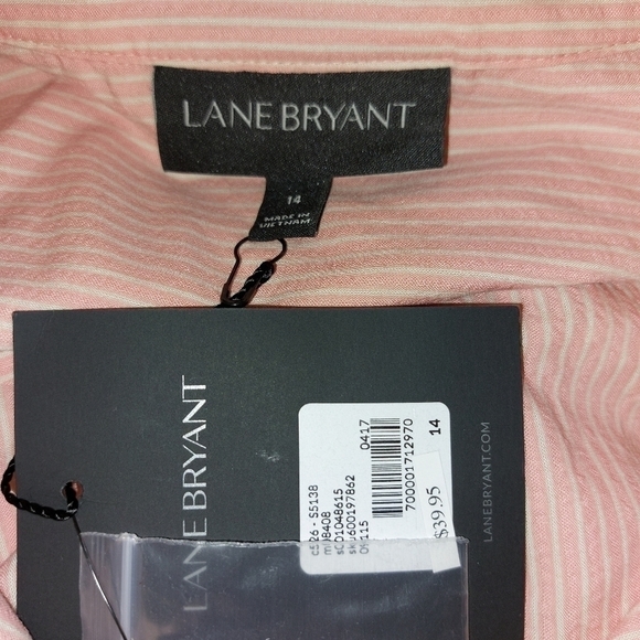 𝅺LANE BRYANT LADIES SLEEVELESS BUTTON UP BLOUSE- 14 - Picture 5 of 5